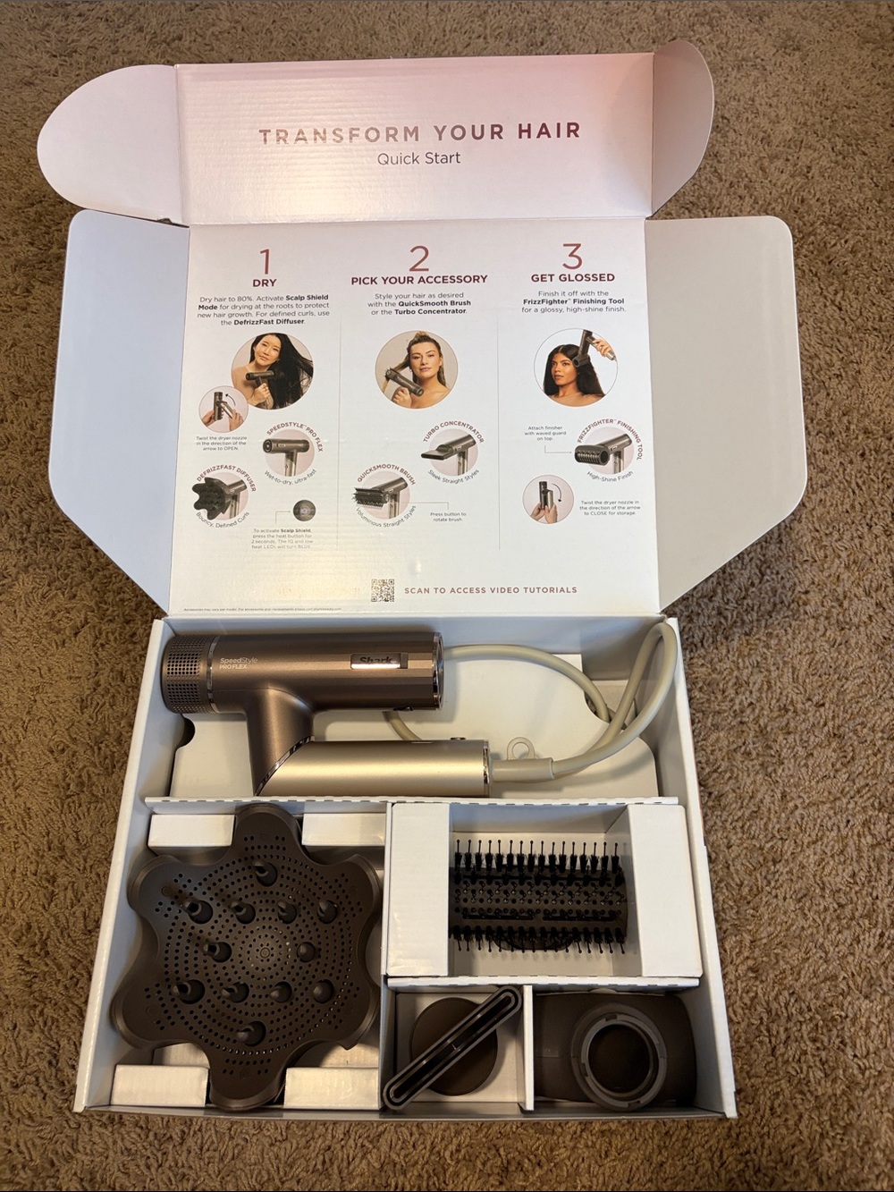 Hair Dryer & Styling Tool Set - Metallic Brown
